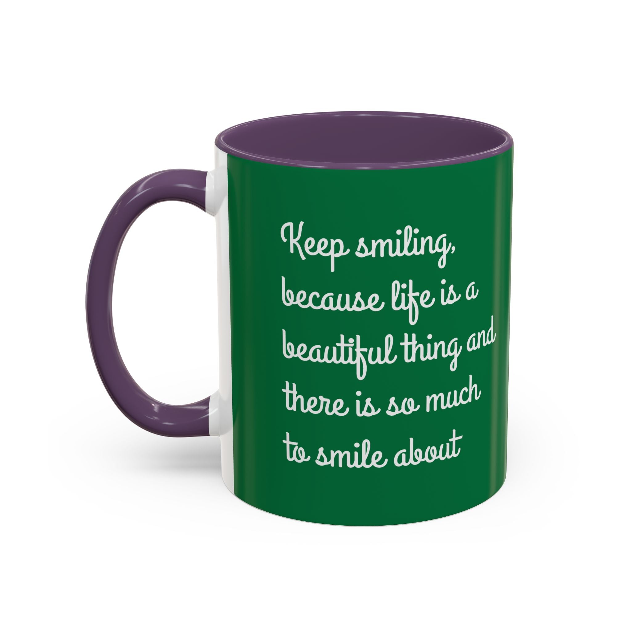 Mug - Keep Smiling Quote Accent Coffee Mug (11, 15oz)