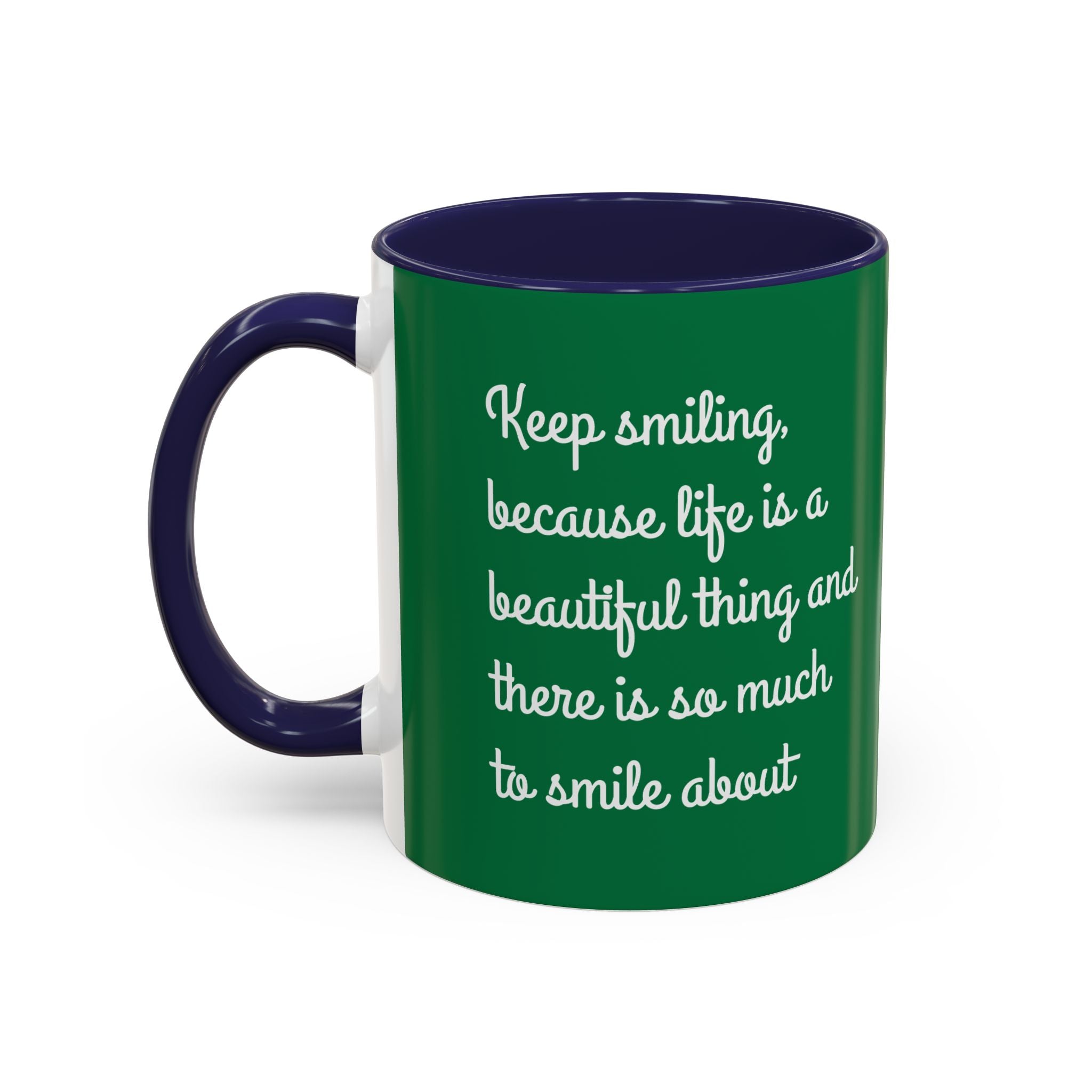 Mug - Keep Smiling Quote Accent Coffee Mug (11, 15oz)