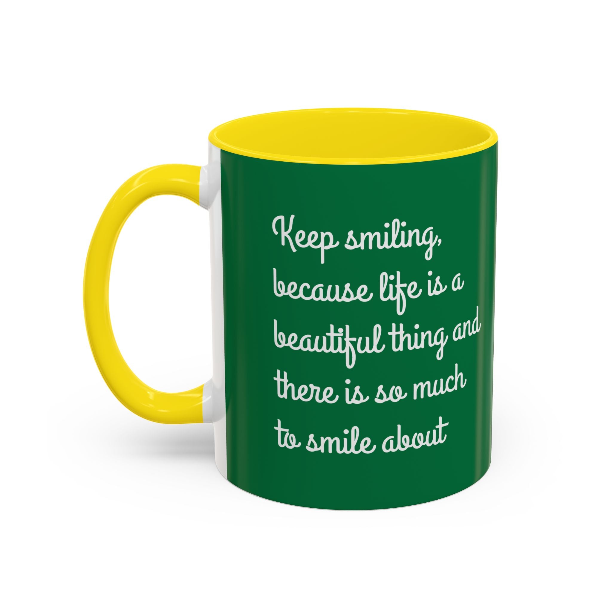 Mug - Keep Smiling Quote Accent Coffee Mug (11, 15oz)