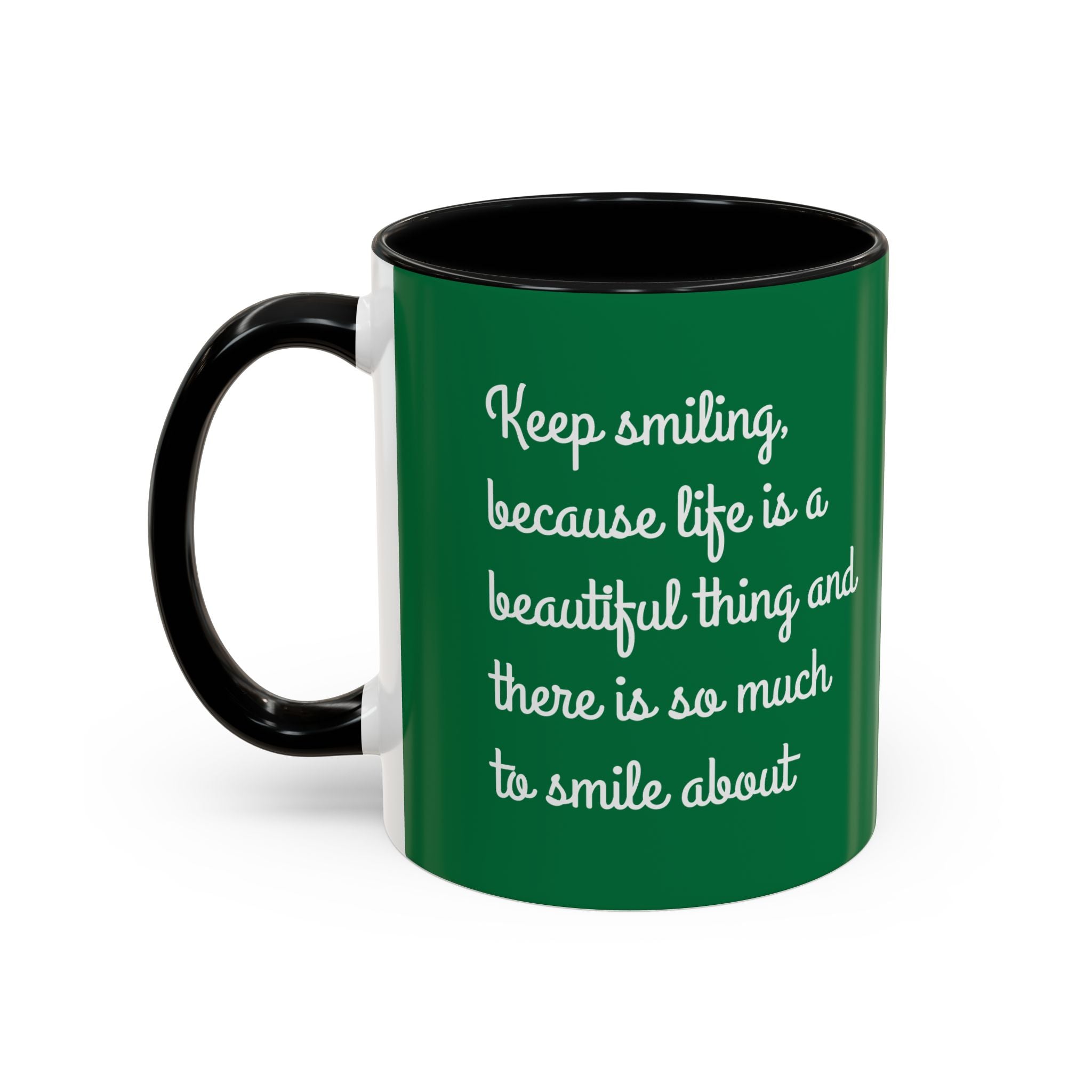 Mug - Keep Smiling Quote Accent Coffee Mug (11, 15oz)