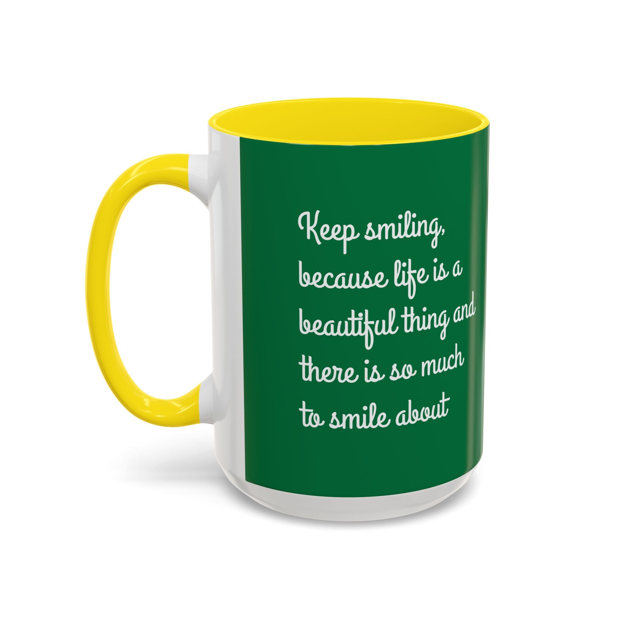 Mug - Keep Smiling Quote Accent Coffee Mug (11, 15oz)