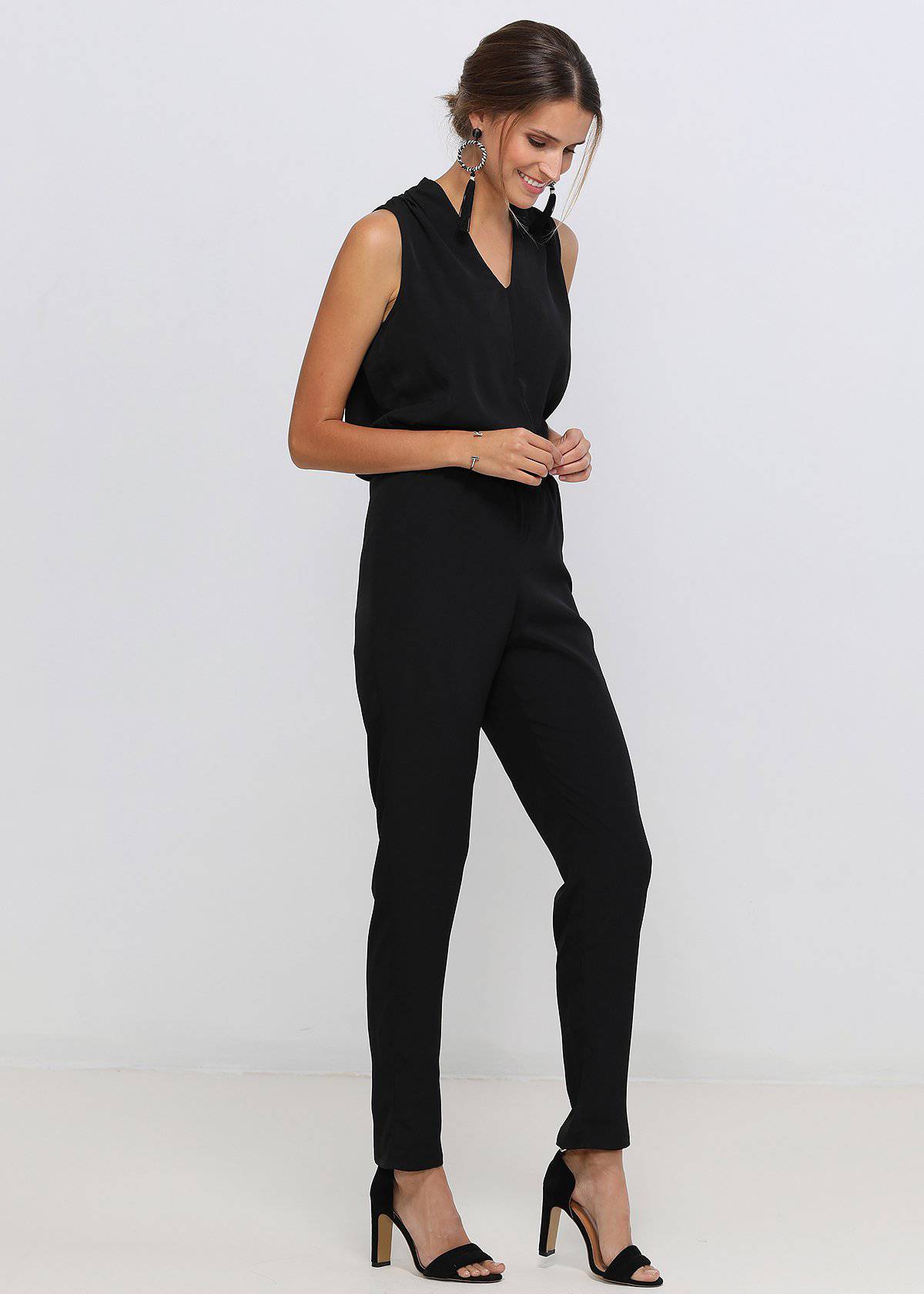 Women's Light Formal Sleeveless V-Neck Jumpsuit