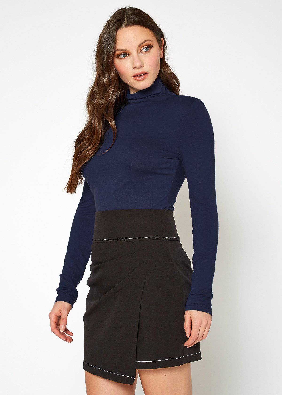 Women's Long Sleeve Turtle Neck Fitted Top