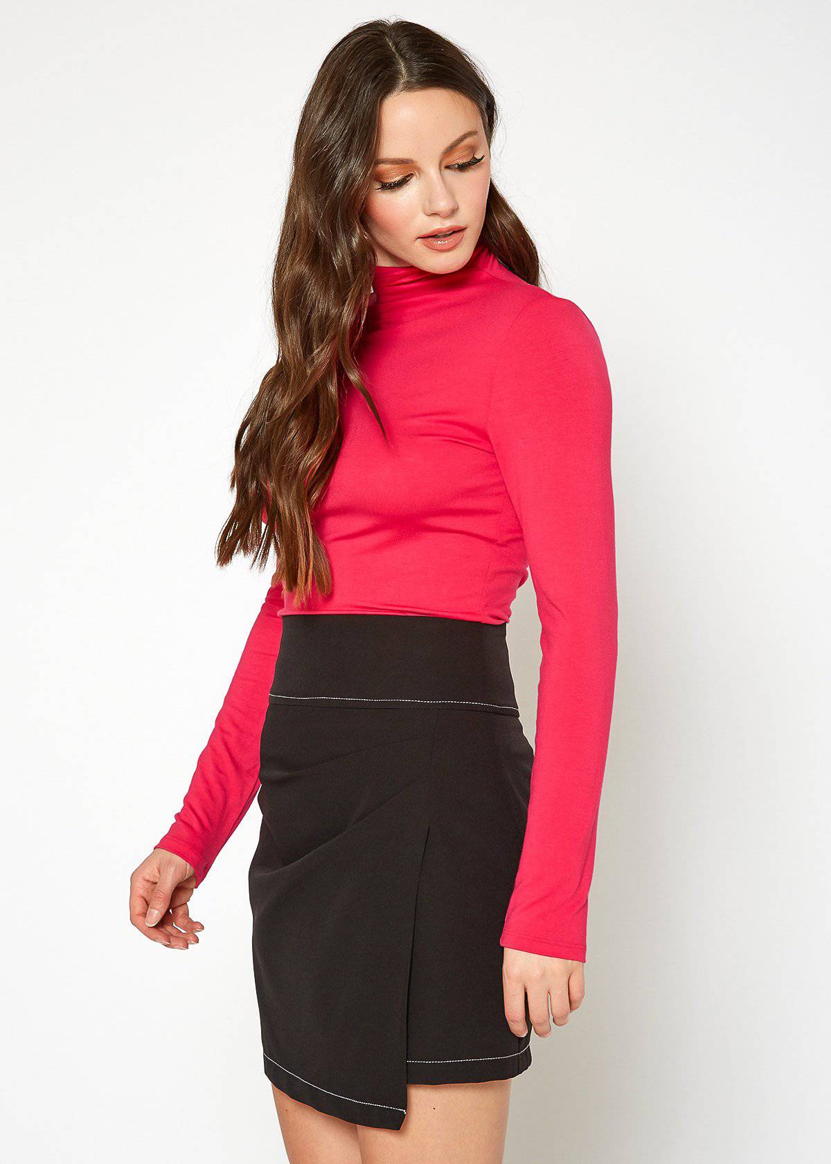 Women's Long Sleeve Turtle Neck Fitted Top