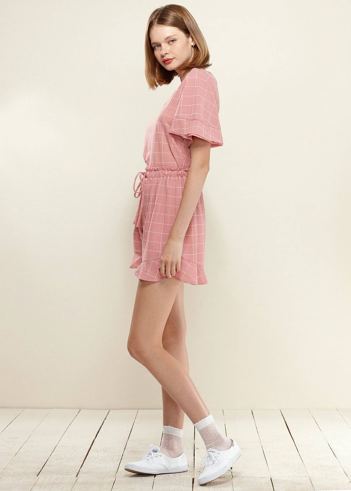 Women's Ruffled Hem High-waist Shorts In Pink