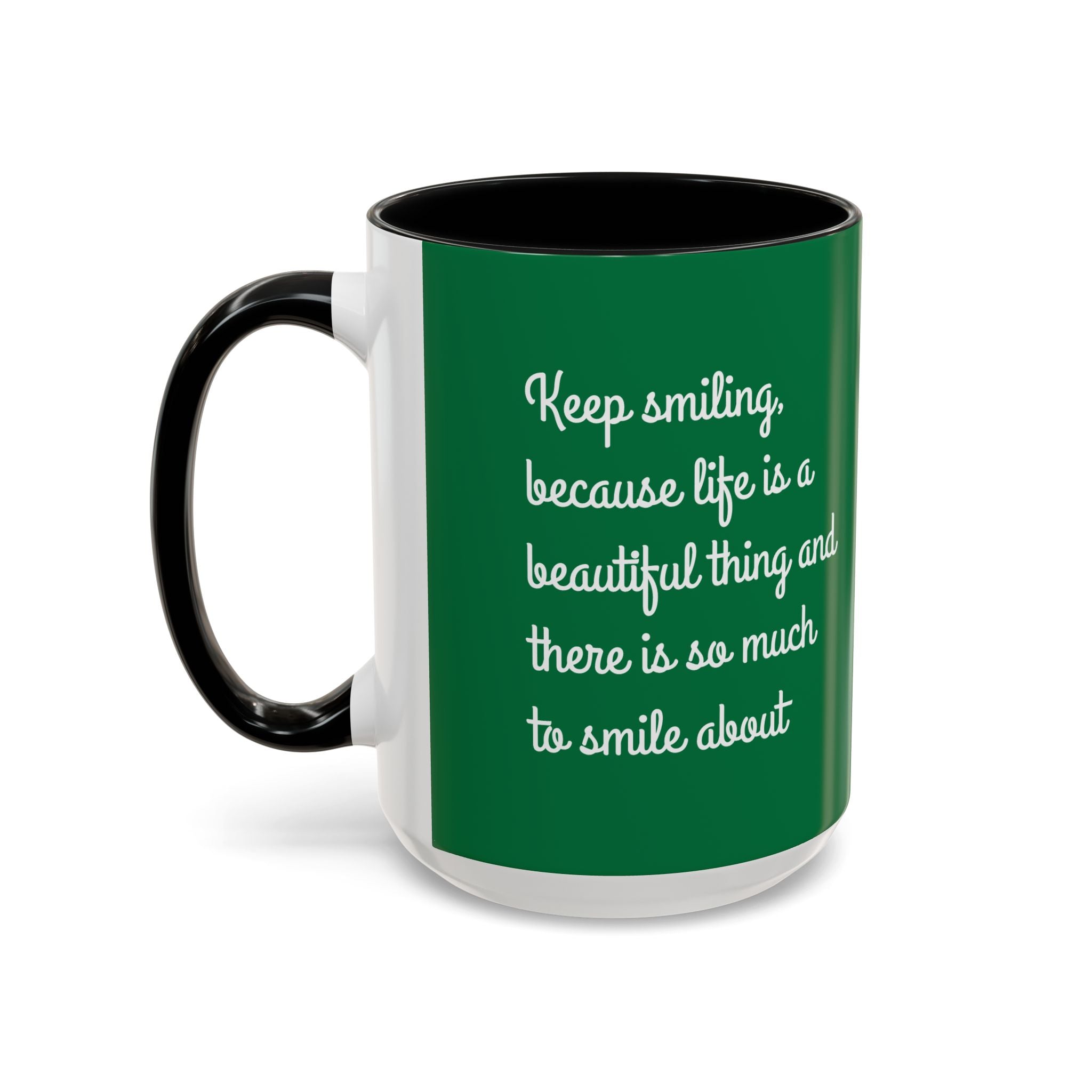 Mug - Keep Smiling Quote Accent Coffee Mug (11, 15oz)