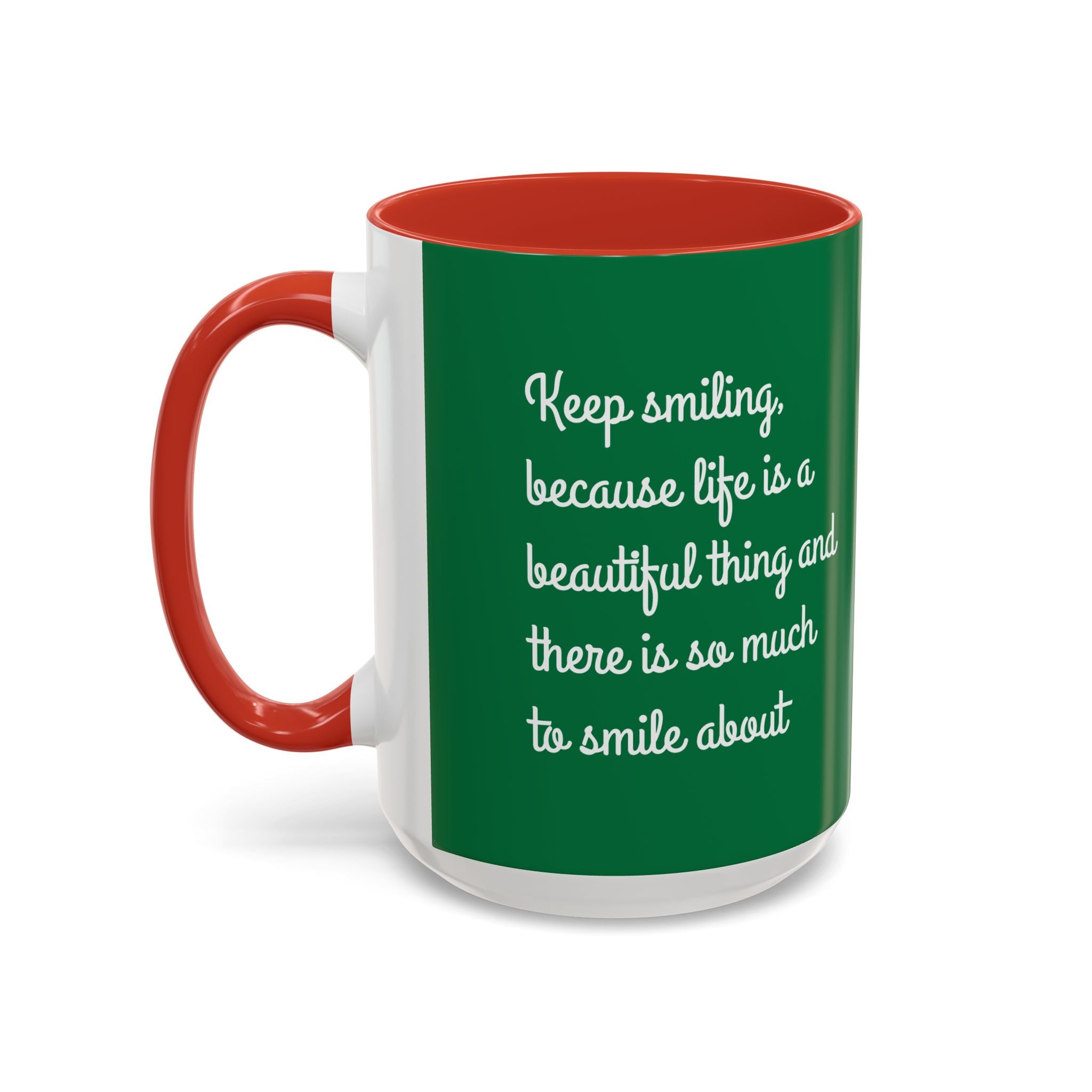 Mug - Keep Smiling Quote Accent Coffee Mug (11, 15oz)