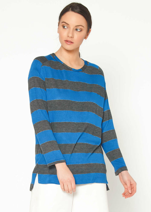 Women's Long Sleeve Crewneck Stripe Tee