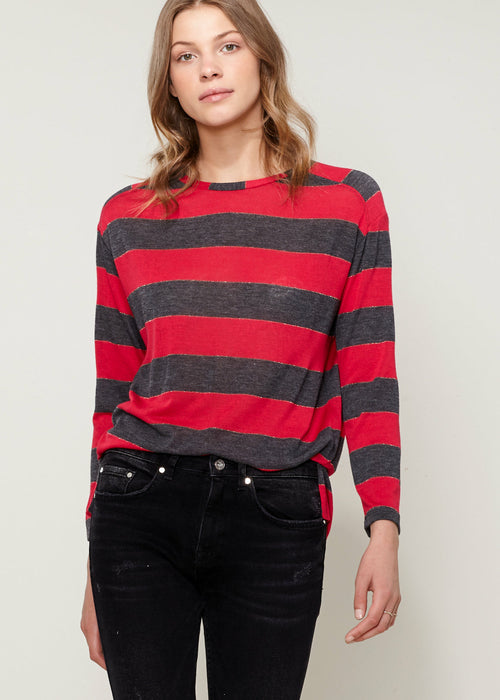 Women's Long Sleeve Crewneck Stripe Tee