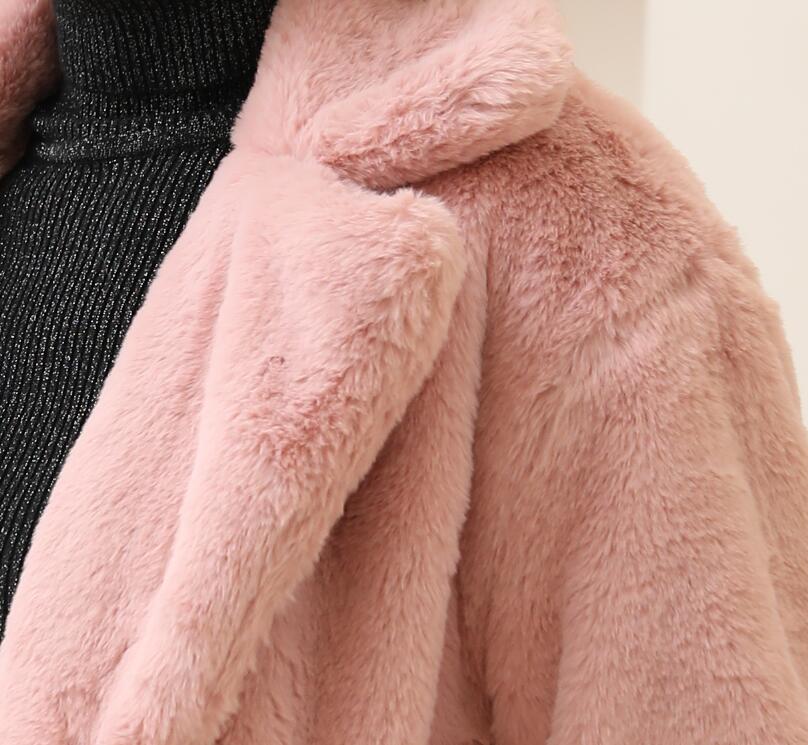 Autumn Winter New Women Faux Fur Coat Elegant Fluffy Thick Warm