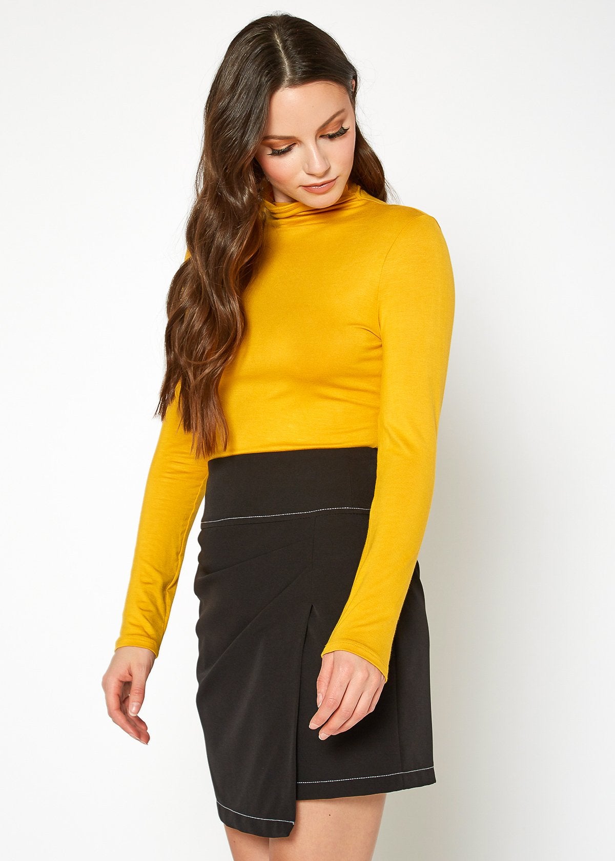 Women's Long Sleeve Turtle Neck Fitted Top