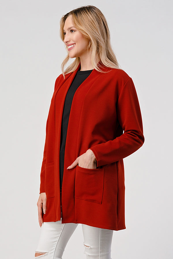 Light, Solid Cardigan with Front Pockets