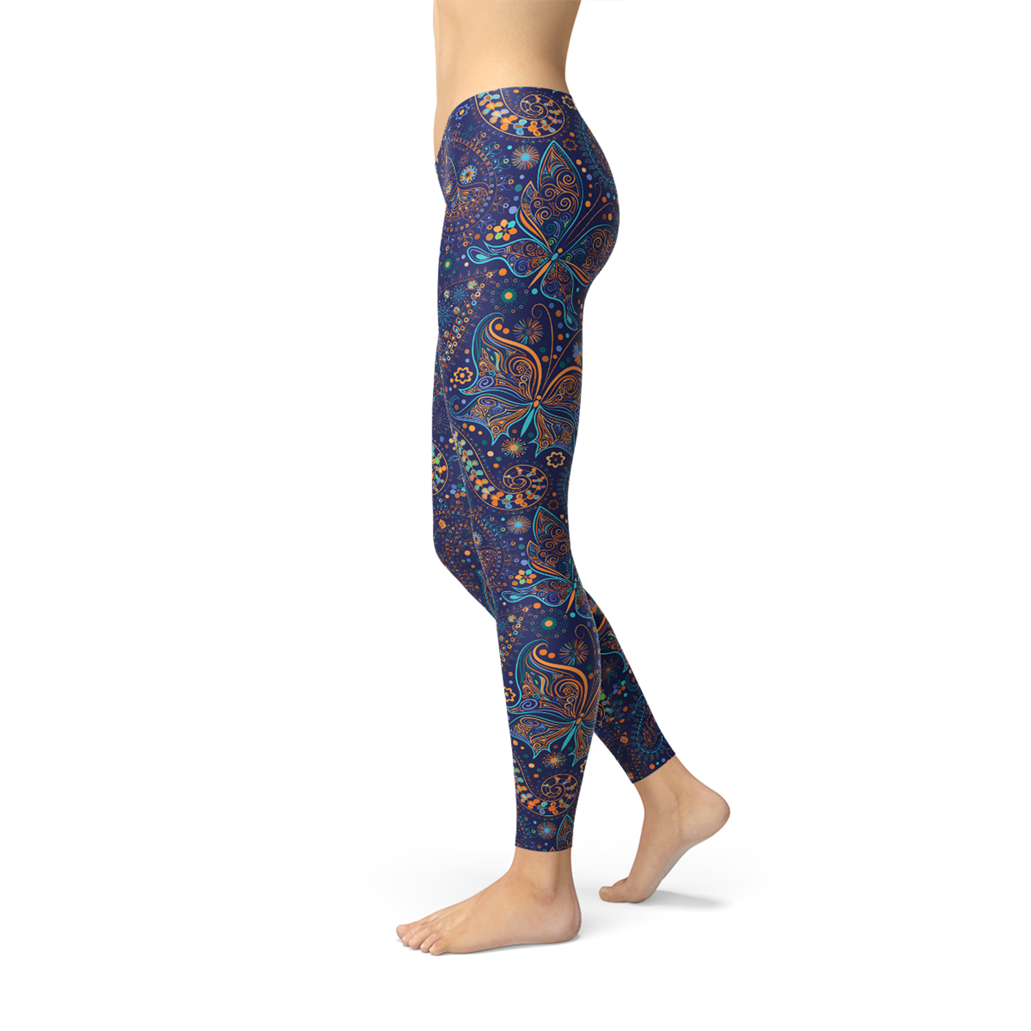 Womens Paisley Butterfly Leggings