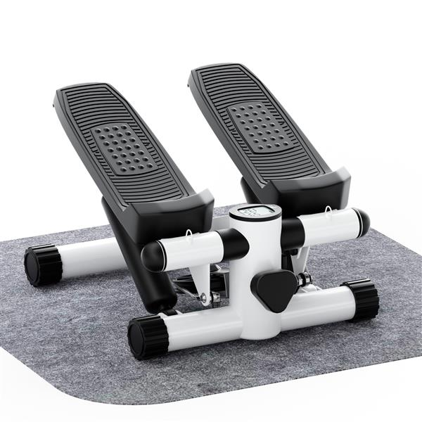 Hydraulic Fitness Mini Stepper with Resistance Bands and Display