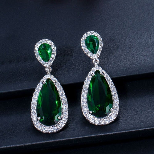 Classic Water Drop Earrings Micro Inlaid Zircon Long Earrings