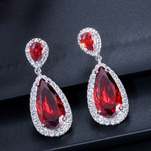 Classic Water Drop Earrings Micro Inlaid Zircon Long Earrings