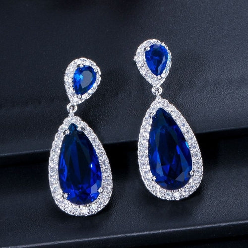 Classic Water Drop Earrings Micro Inlaid Zircon Long Earrings